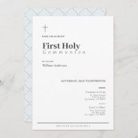 Typography Minimalist Boy First Holy Communion