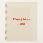 Typography Minimalist Planner Design<br><div class="desc">Modern typography design in pastel colours for your personalized planner. Select the ''Customize it'' button to change text size, text colour if it is needed.</div>