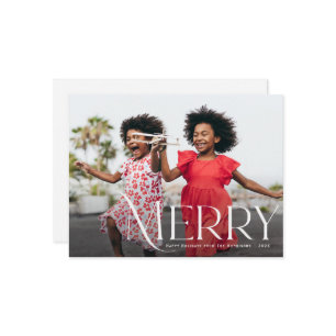 typography modern christmas holiday greeting card