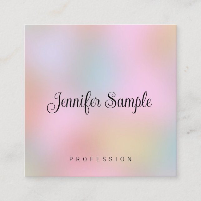 Typography Modern Elegant Template Personalized Square Business Card (Front)