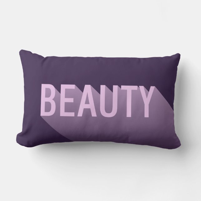 Typography Modern Lavender Purple Beauty Lumbar Pillow (Front)