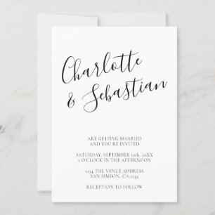 Typography Modern Personalized Black White Stylish Announcement