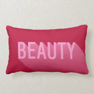 Typography Modern Pink Beauty Lumbar Pillow
