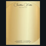 Typography Modern Simple Elegant Gold Template Letterhead<br><div class="desc">Gold Look Modern Elegant Typography Text Template Letterhead.</div>