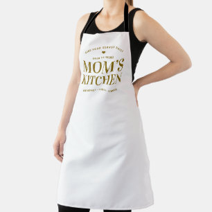 Typography Mom’s Kitchen Open 24 Hours Custom Apron