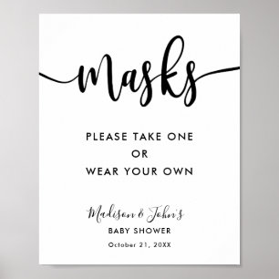 Typography Monochrome Modern Wear Masks Sign