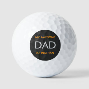 Typography, My Awesome Dad Golf Balls