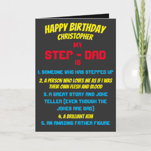 Typography My Stepdad Is Quotes Birthday Card