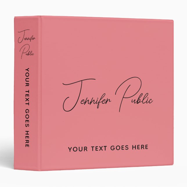 Typography Name Add Logo Script Text Here Binder (Front/Spine)