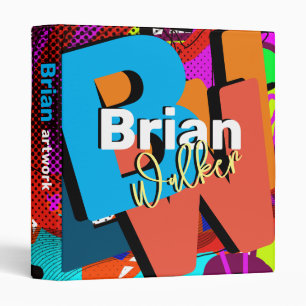 Typography Name / Bold Initials Colourful Artwork Binder