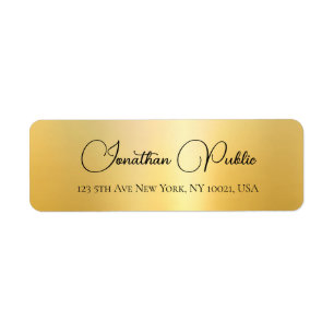 Typography Name Gold Look Elegant Return Address