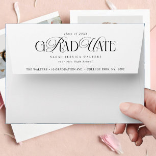 Typography Old Money Graduation Return Address Envelope