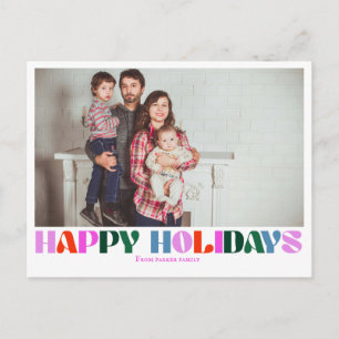 Typography photo modern colourful letters Postcard