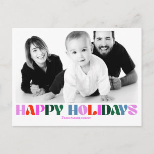 Typography photo modern colourful letters Postcard