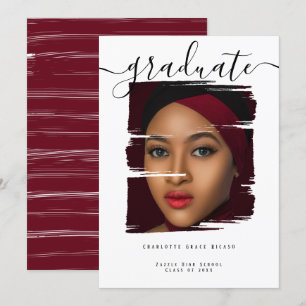 Typography Photo Personalized Graduation Invitation