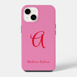 Typography PInk Red Modern Feminine iPhone 14 Case