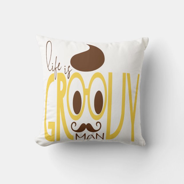 Typography Print Pillows Hipster Eyeglasses (Front)