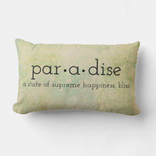 typography quote pillow paradise on pastel colours