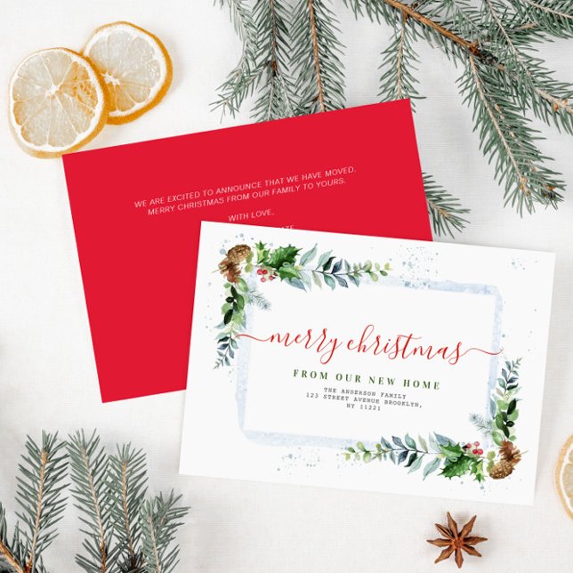 typography red merry christmas moving announcement (Creator Uploaded)