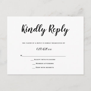 Typography Response Wedding RSVP Cards