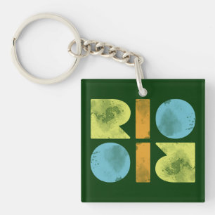 Typography  Rio for keys Keychain