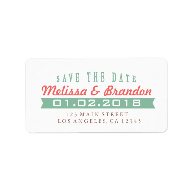 Typography Save the Date Label (Front)