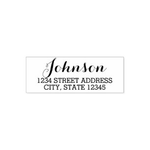 Typography Script Custom Return Address Stamp