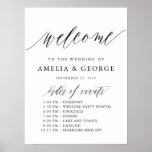 Typography Script Elegant Poster<br><div class="desc">This is a beautiful portrait poster welcome order of events wedding sign featuring script text.</div>