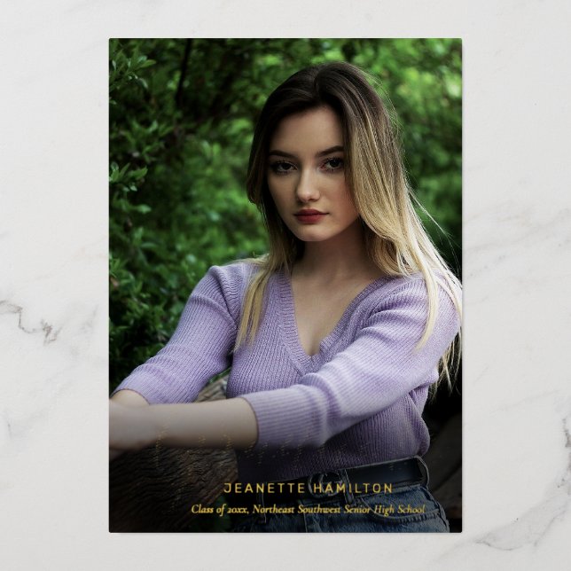 Typography Script Front/Back Photo Graduation (Front)