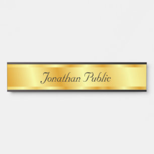Typography Script Gold Look Elegant Glamourous Door Sign