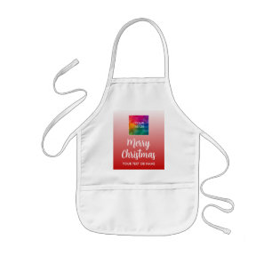 Typography Script Kids Girls Boys Merry Christmas Apron