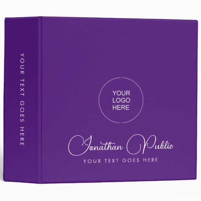 Typography Script Name Upload Your Own Logo to Binder (Front/Spine)