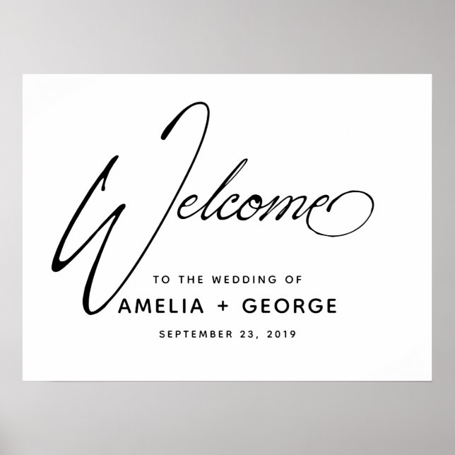 Typography Script Natural Handwriting Poster (Front)