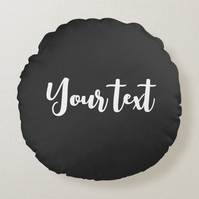 Typography Script Text Template Modern Elegant Round Pillow (Front)