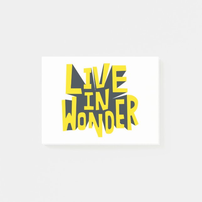 Typography sticker live in wonder Quote Post-it Notes (Front)