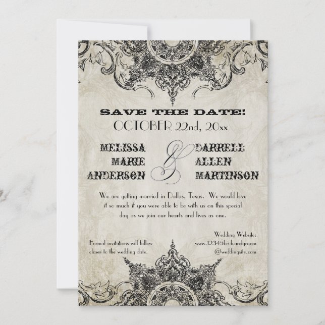 Typography Style Engravers Fonts Swirl Flourishes Invitation (Front)