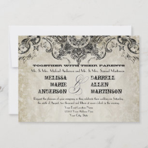Typography Style Engravers Fonts Swirl Flourishes Invitation