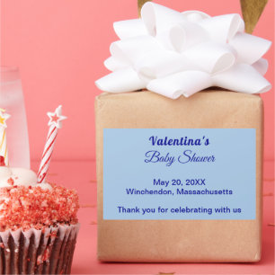 Typography Style Minimalist Light Blue Baby Shower Sticker