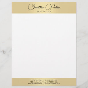 Typography Template Gold White Modern Elegant Letterhead
