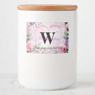 Typography text floral hearts romantic watercolor food label
