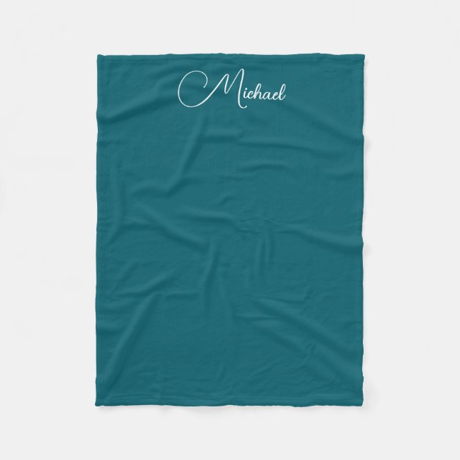 Typography Text Names Template Dark Teal Small Fleece Blanket (Front)