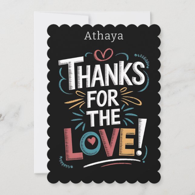Typography Thanks for the love Personalized  (Front)