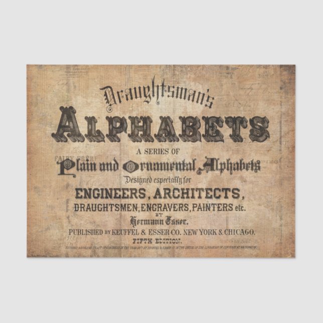 Typography Tissue Paper for Decoupage Furniture (Front)