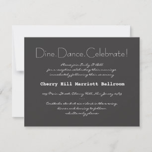 Typography Wedding Invitation Reception Card