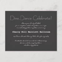 Typography Wedding Invitation Reception Card