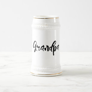 Typography with Cute Hearts Grandpa Beer Stein