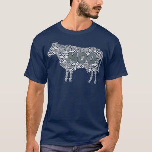 Typography Word Art Cow Gardening Cow Moo T-Shirt