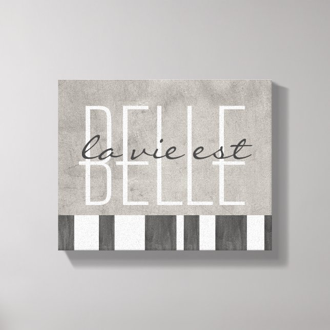 typography wrapped canvas la vie est belle (Front)