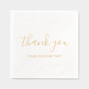 Typography Your Custom Text Name Simple Template Foil Napkins