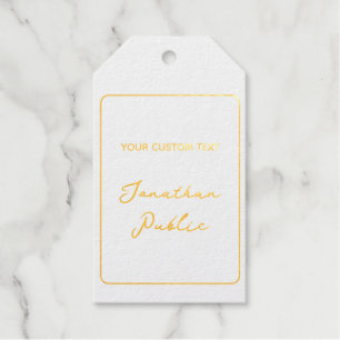 Typography Your Custom Text Name Simple Template Gift Tags